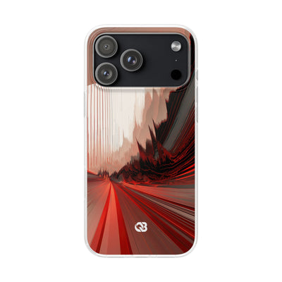 Red Lite Phone Case for iPhone - Crimson Pulse Horizon