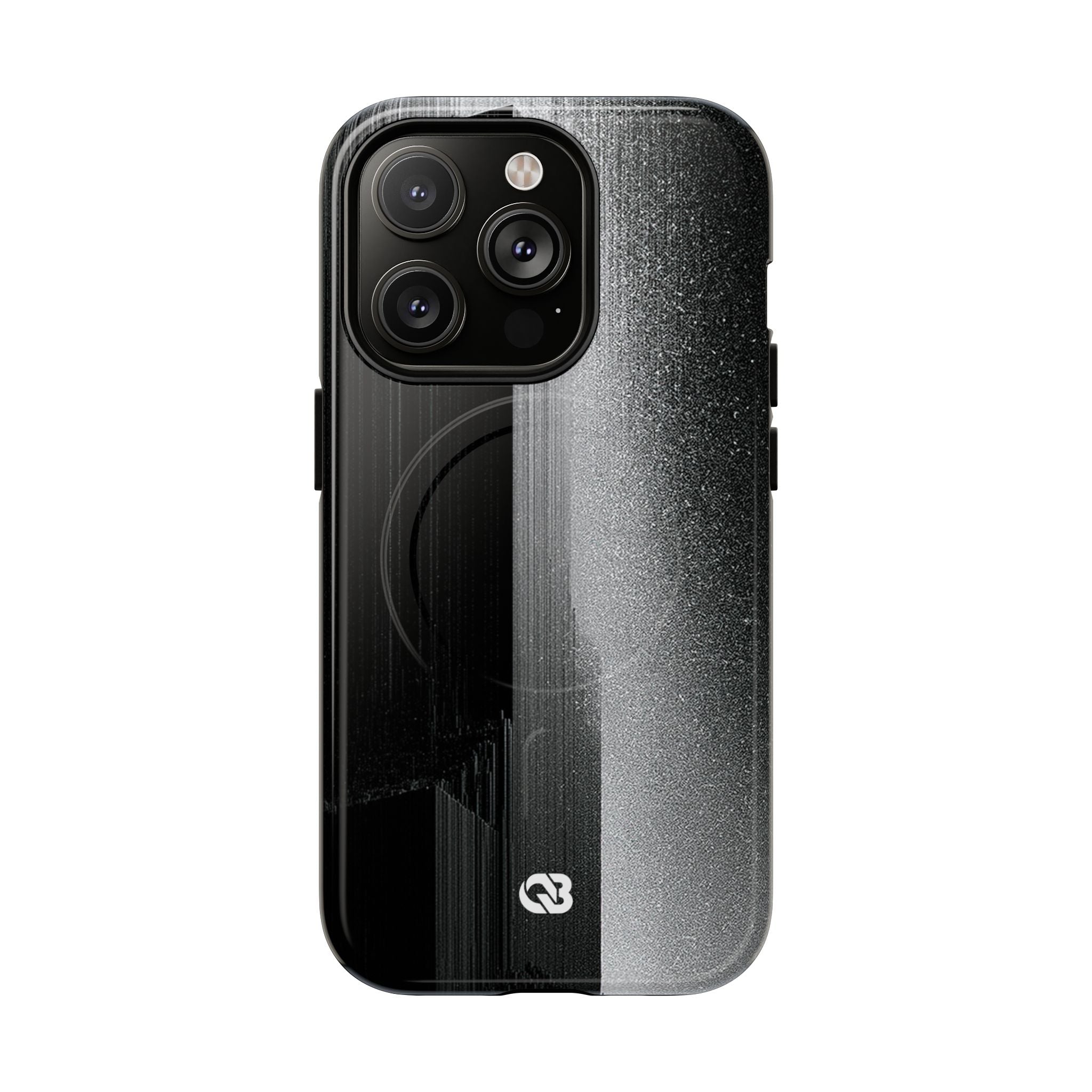 Black Tough 2.0 Magsafe Phone Case for iPhone - Brutalist Pixel Monolith
