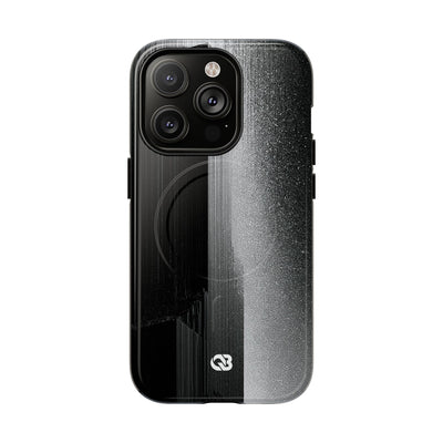 Black Tough 2.0 Magsafe Phone Case for iPhone - Brutalist Pixel Monolith