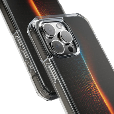 Luminous Refraction Grid · Clear Impact Magnetic Phone Case for iPhone · Black