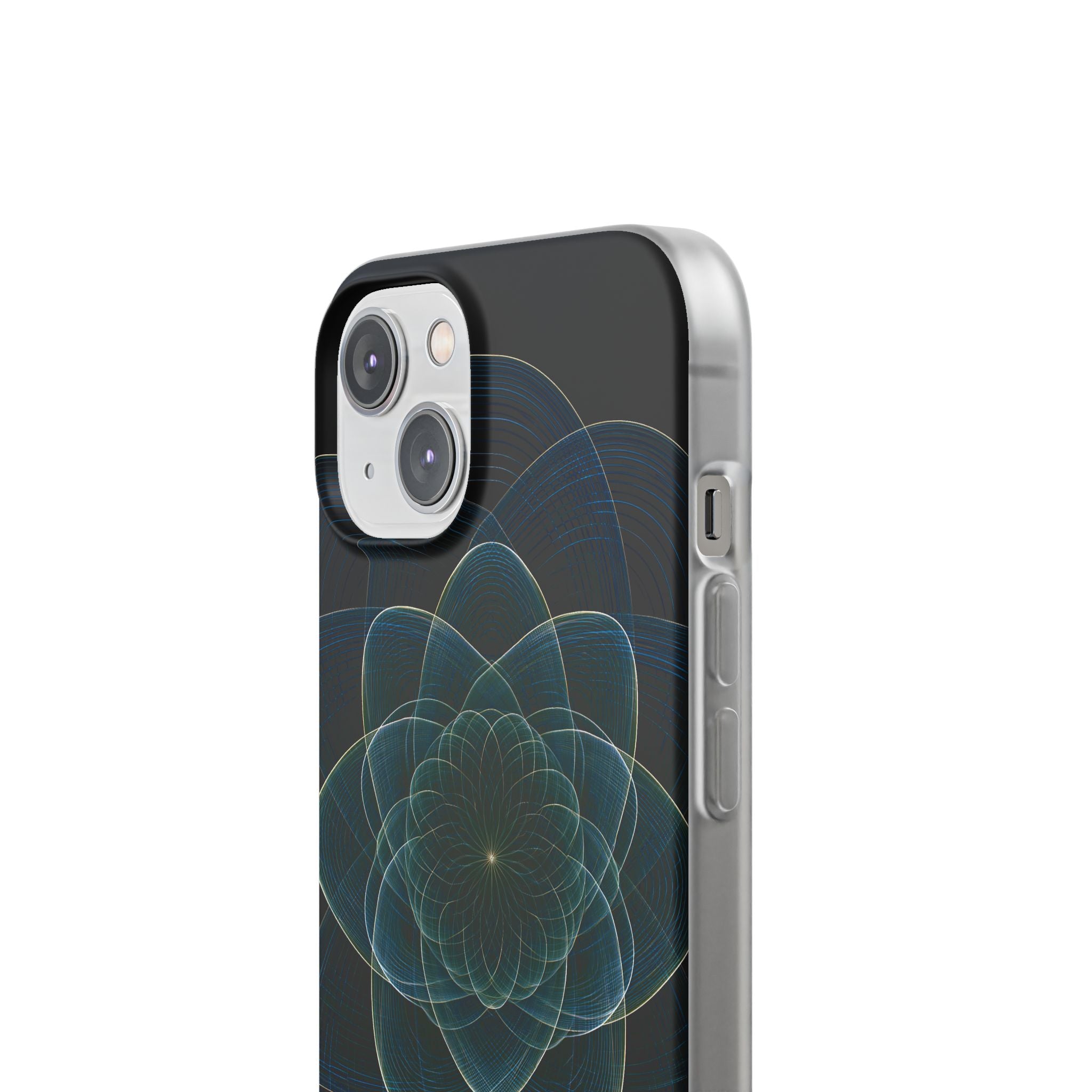 Blue Lite Phone Case for iPhone - Celestial Wireframe Bloom