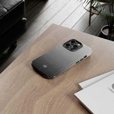 Black Tough Phone Case for iPhone - Obsidian Halftone Flux