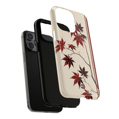Red Tough 2.0 Magsafe Phone Case for iPhone - Crimson Momiji Stripe