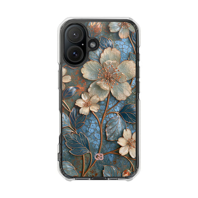 Gilded Blossom Reverie · Clear Impact Magnetic Phone Case for iPhone · Teal