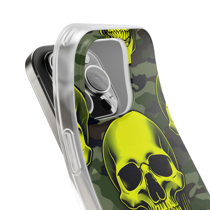 Neon Schädel Camo iPhone 16 Pro Case - Soft