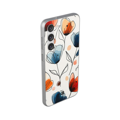 Ink Watercolor Tulips · Soft Custodia per Samsung