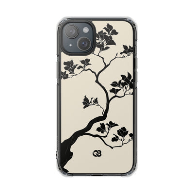 Beige Impact MagSafe Phone Case for iPhone - Obsidian Bonsai Silhouette
