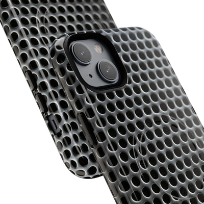 Silver Tough 2.0 Magsafe Phone Case for iPhone - Brutalist Steel Mesh