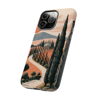 Tuscan Cypress Horizon · Tough Phone Case for iPhone · Orange