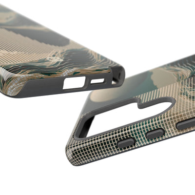 Green Tough Phone Case for Samsung - Lunar Moss Topography