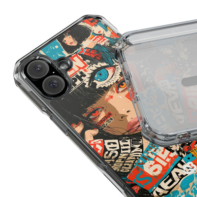 Shibuya Street Collage · Clear Impact Magnetic Phone Case for iPhone · Red