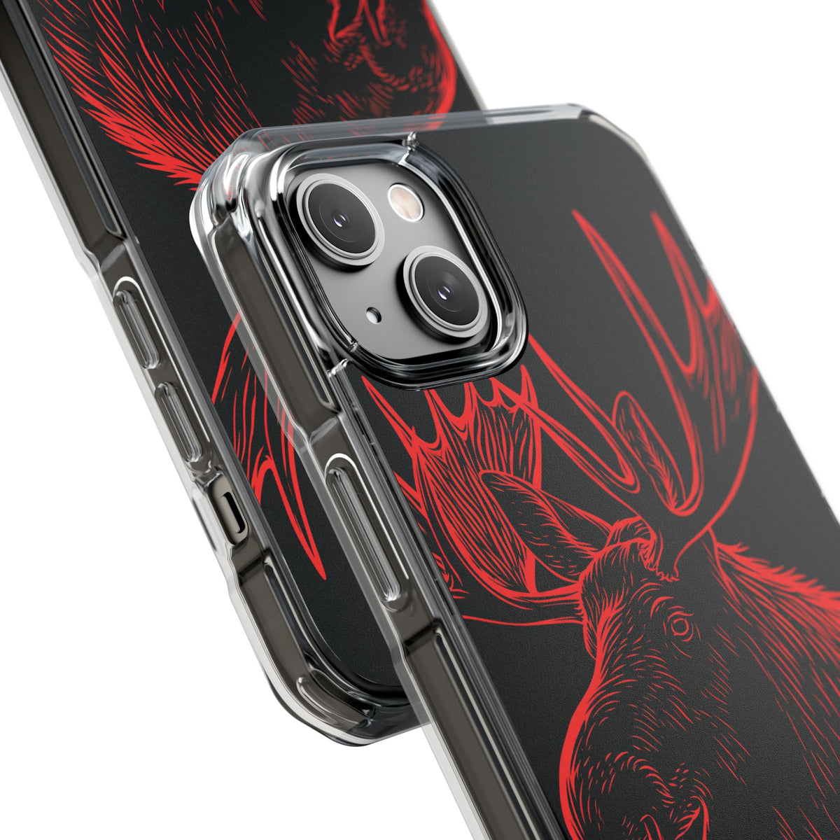 Nordic Elk · Clear Impact Magnetic Phone Case for iPhone · Black