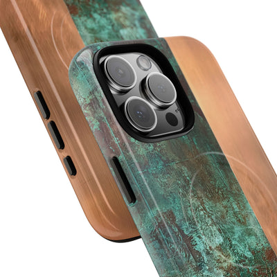 Teal Tough 2.0 Magsafe Phone Case for iPhone - Verdigris Copper Slab