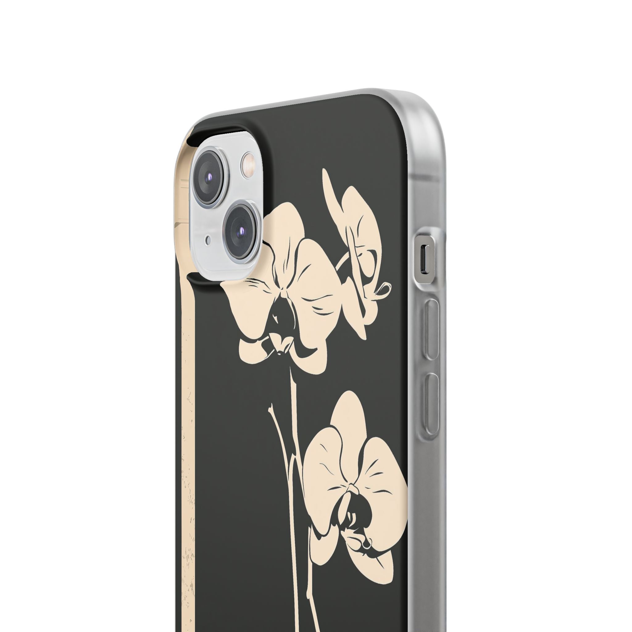 Black Lite Phone Case for iPhone - Obsidian Bone Orchid