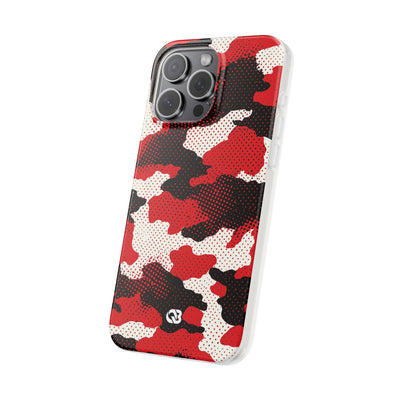 Crimson Halftone Camo · Lite Phone Case for iPhone ·  Red