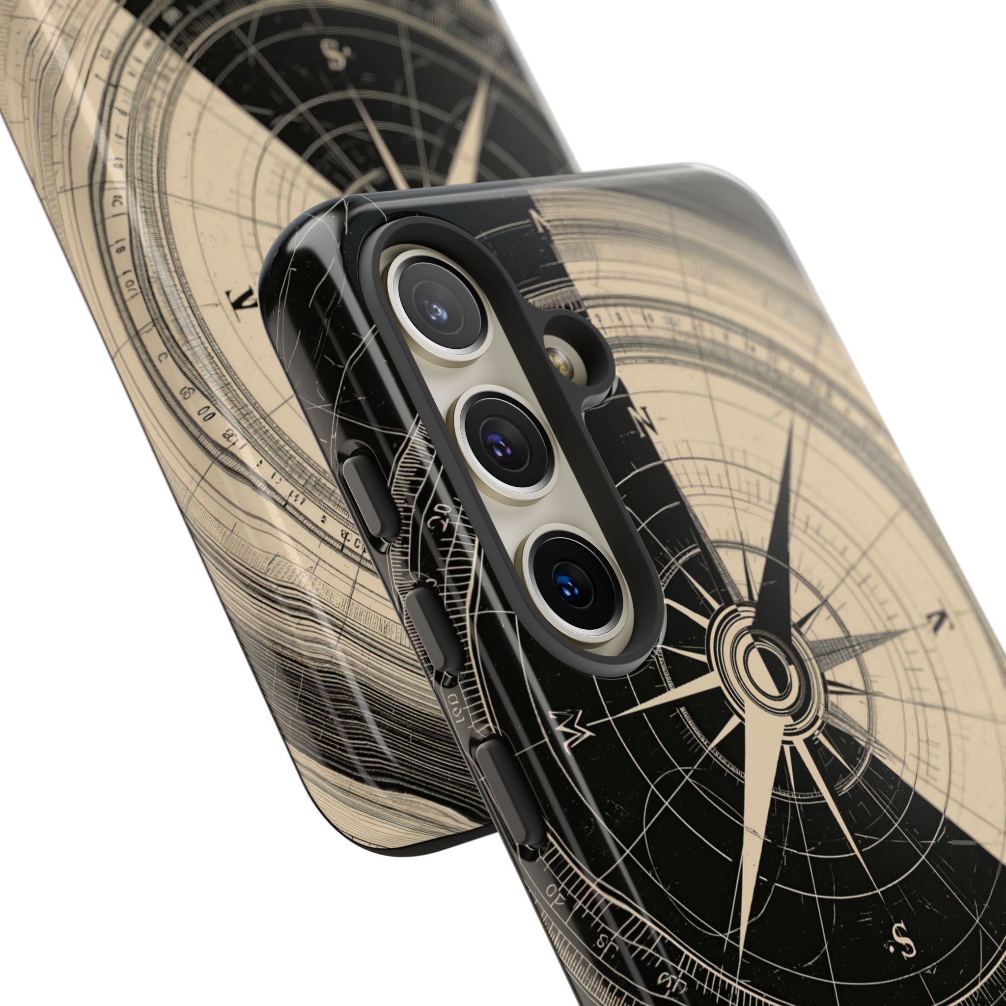 Beige Tough Phone Case for Samsung - Obsidian Nautical Blueprint