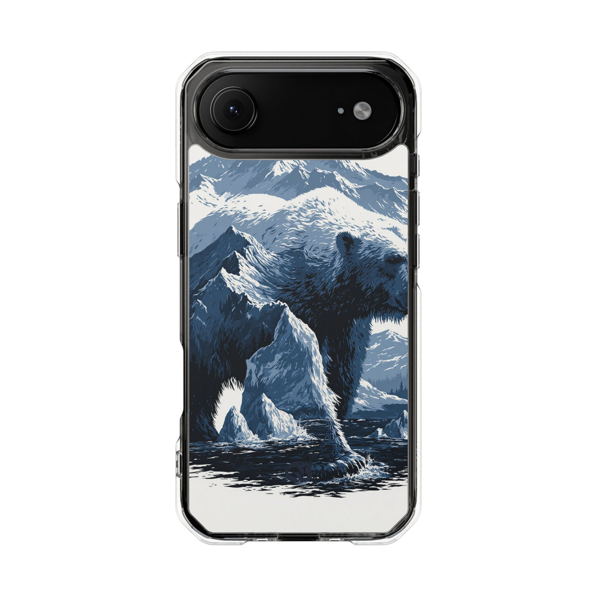 Fjord Summit Bear · Clear Impact Magnetic Phone Case for iPhone · Blue