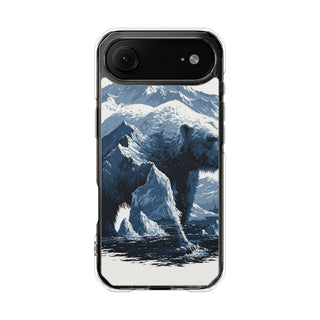 Fjord Summit Bear · Clear Impact Magnetic Phone Case for iPhone · Blue