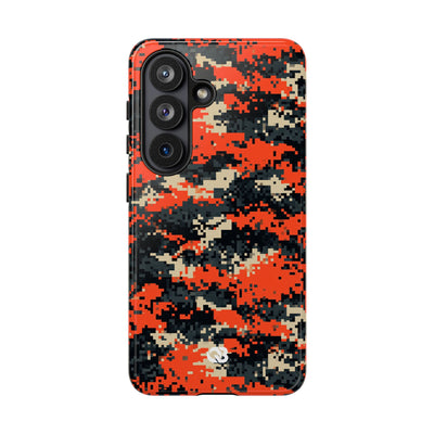 Signal Pixel Camo · Tough Phone Case for Samsung · Orange