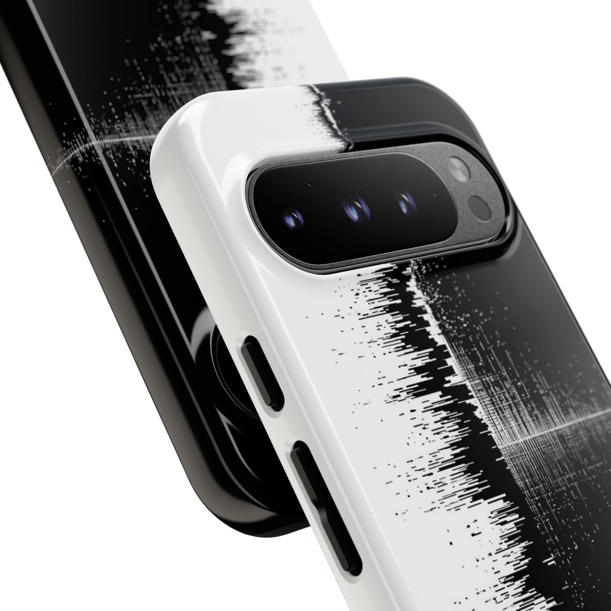 Black Tough Phone Case for Google Pixel - Static Signal Split