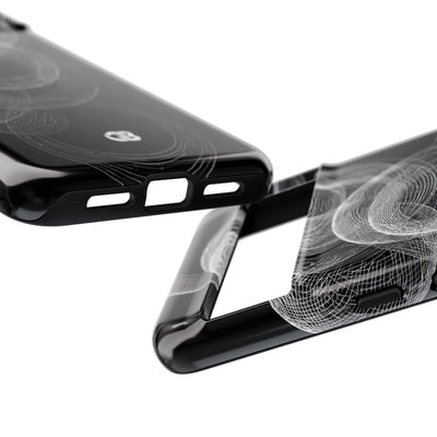 Black Tough Phone Case for Google Pixel - Kinetic Wireframe Orbit