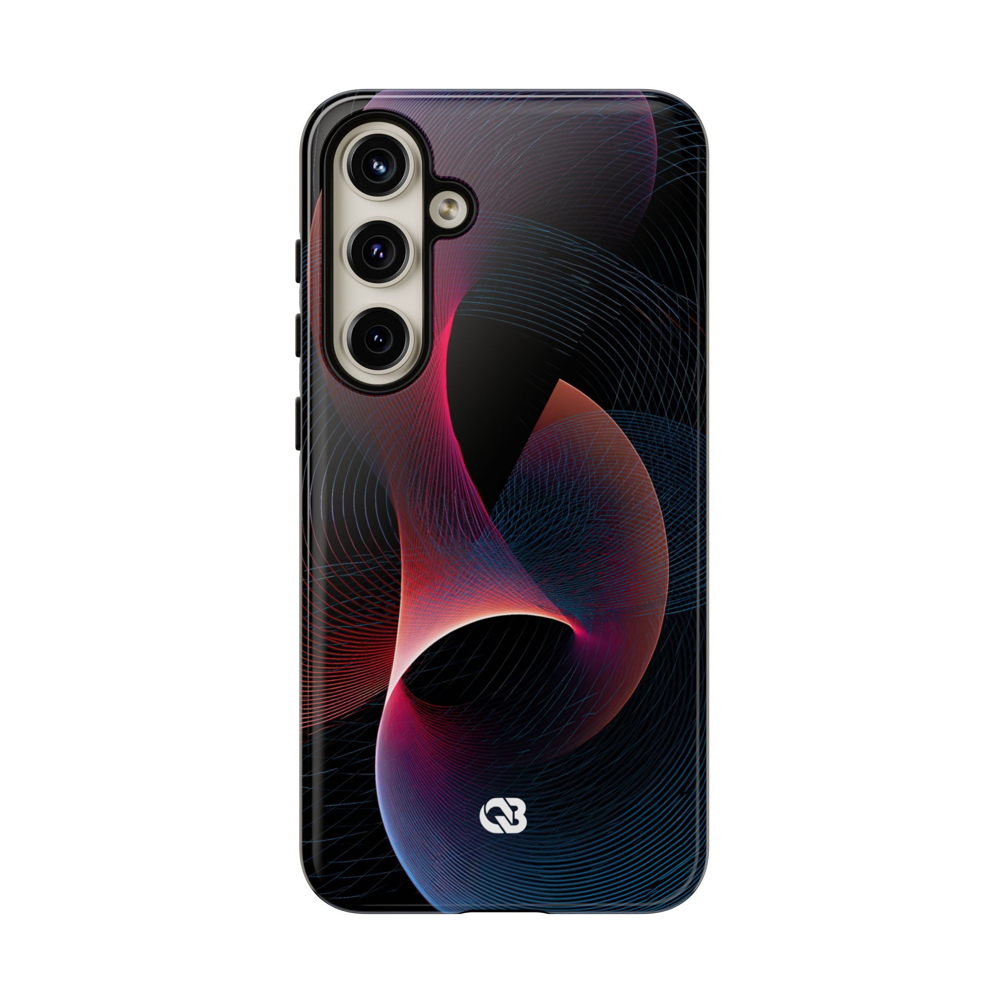 Black Tough Phone Case for Samsung - Cobalt Crimson Flux