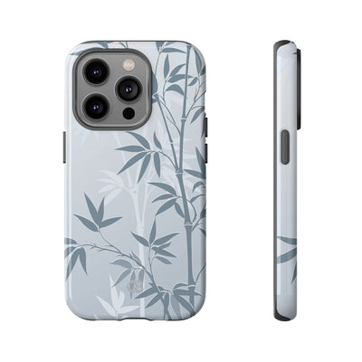 Blue Tough Phone Case for iPhone - Slate Bamboo Shadow