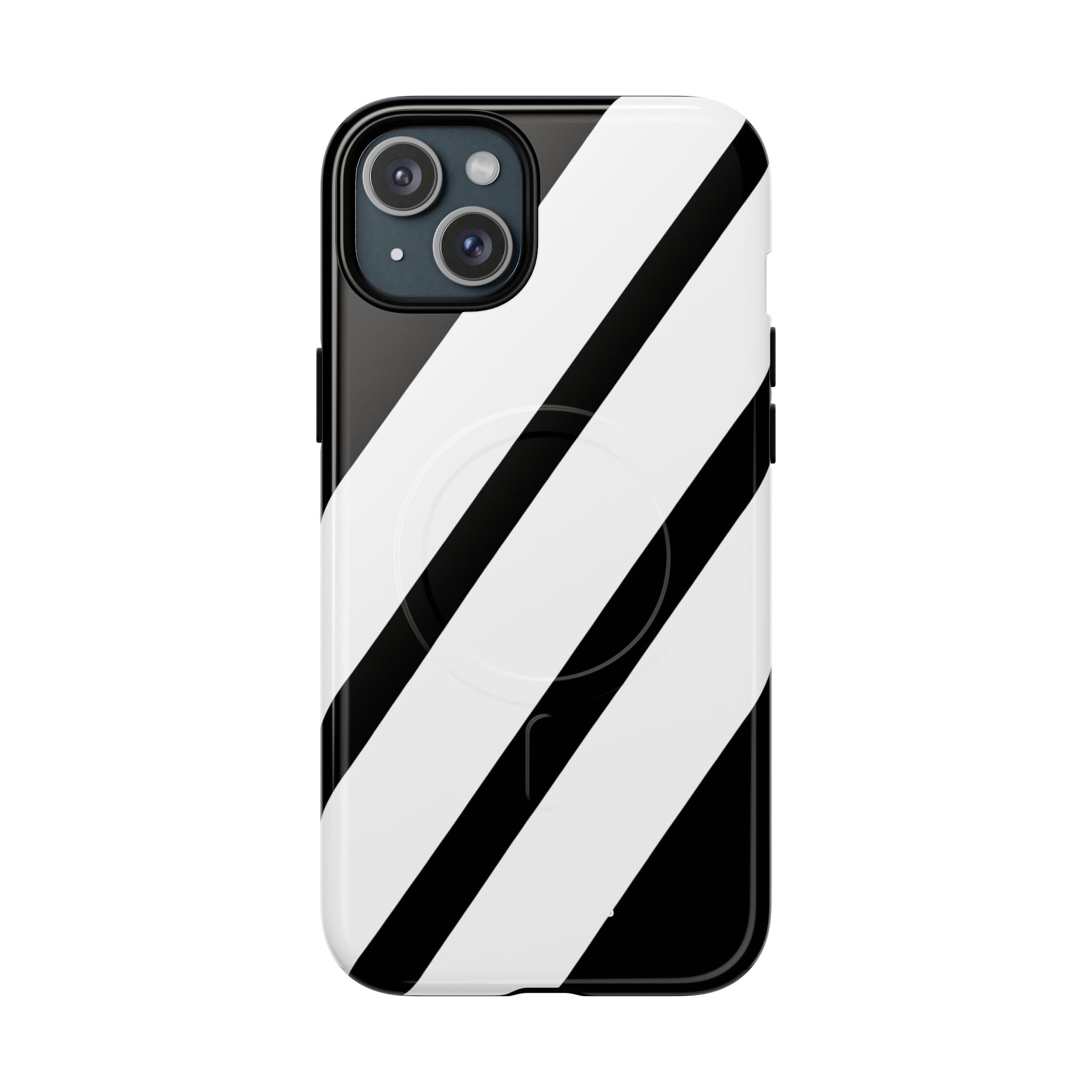Diagonale Streifen Noir iPhone 15 Plus Case - Tough+