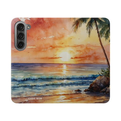 Golden Palm Sunset - Samsung S23 Case - Wallet