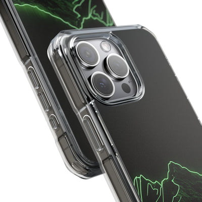 Nordic Mountain Contour · Clear Impact Magnetic Phone Case for iPhone · Black