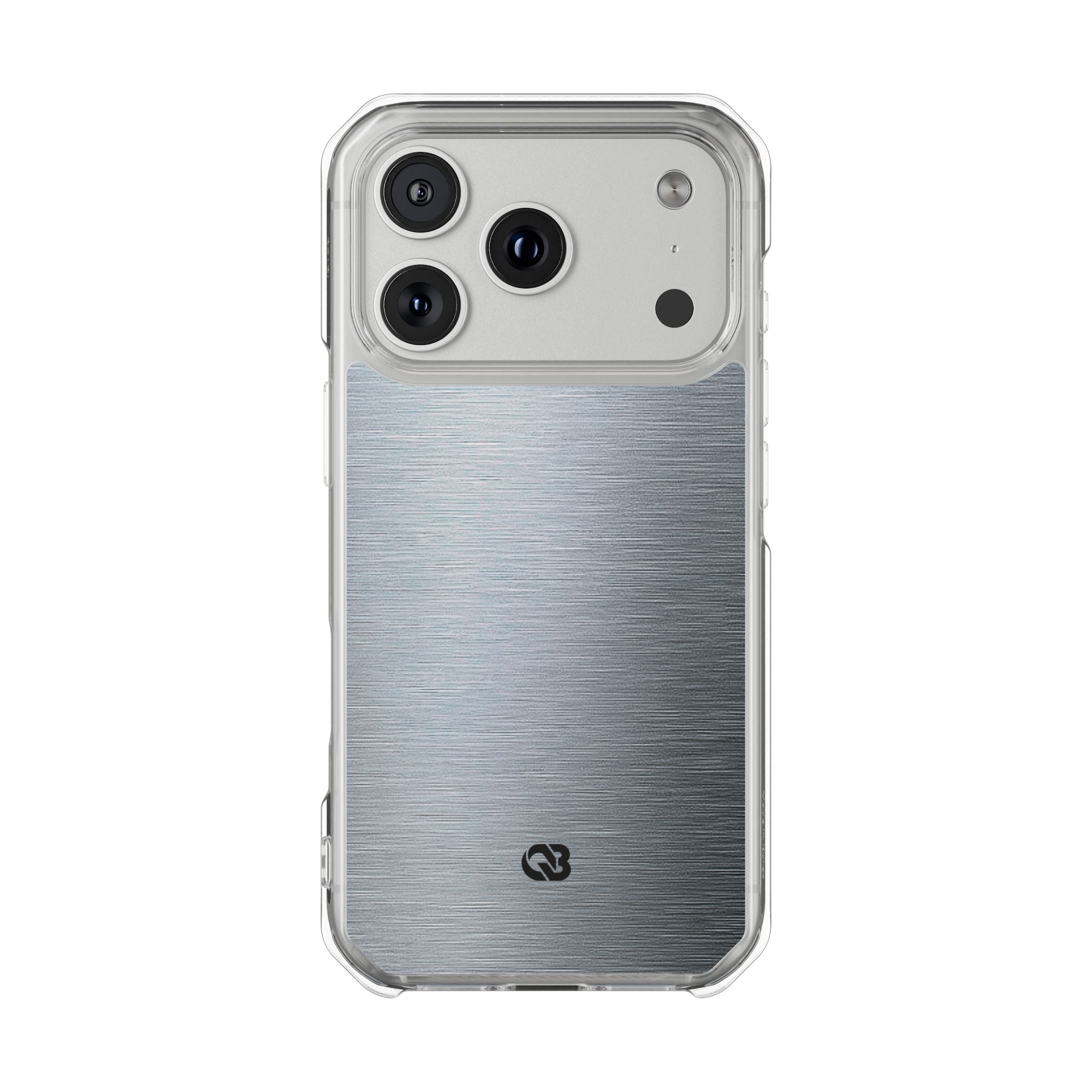 Silver Impact MagSafe Phone Case for iPhone - Satin Chrome Grain