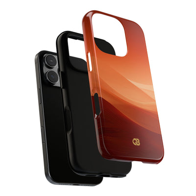 Orange Tough Phone Case for iPhone - Crimson Dune Gradient
