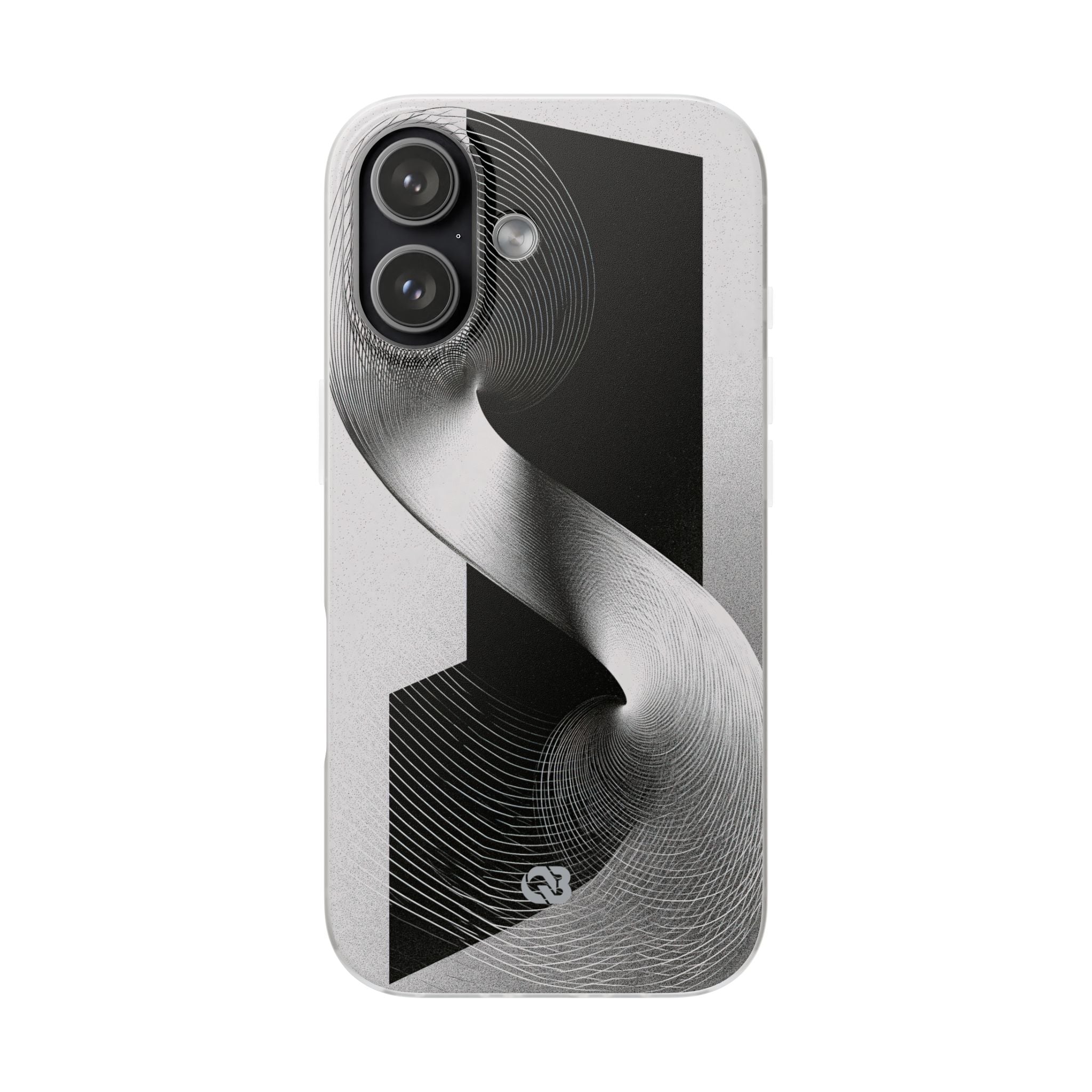 Grey Lite Phone Case for iPhone - Obsidian Moiré Wave