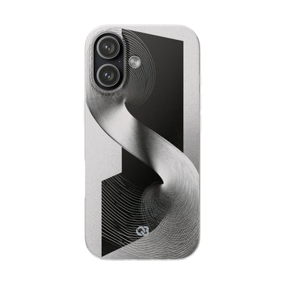 Grey Lite Phone Case for iPhone - Obsidian Moiré Wave
