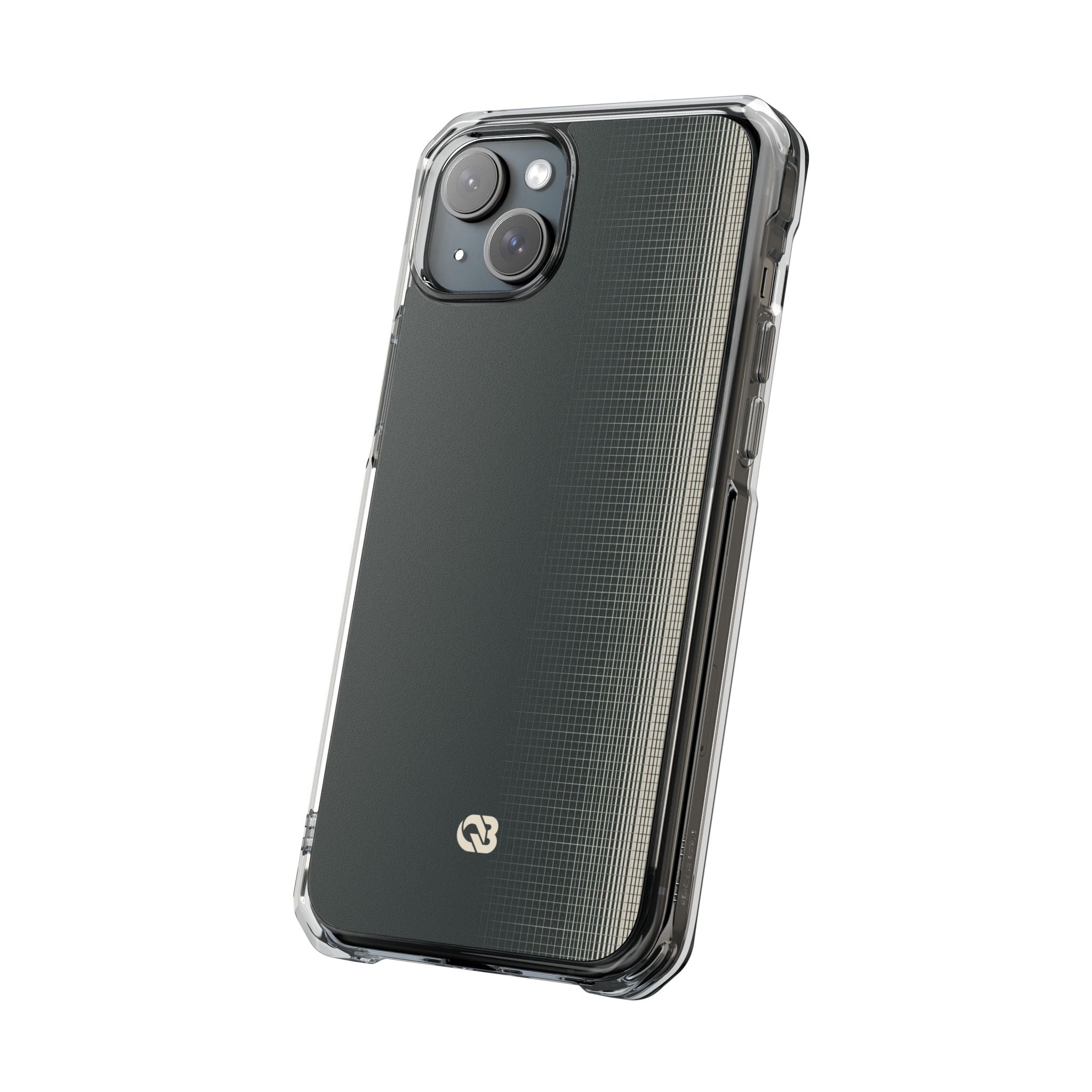 Grey Impact MagSafe Phone Case for iPhone - Charcoal Tech Grid