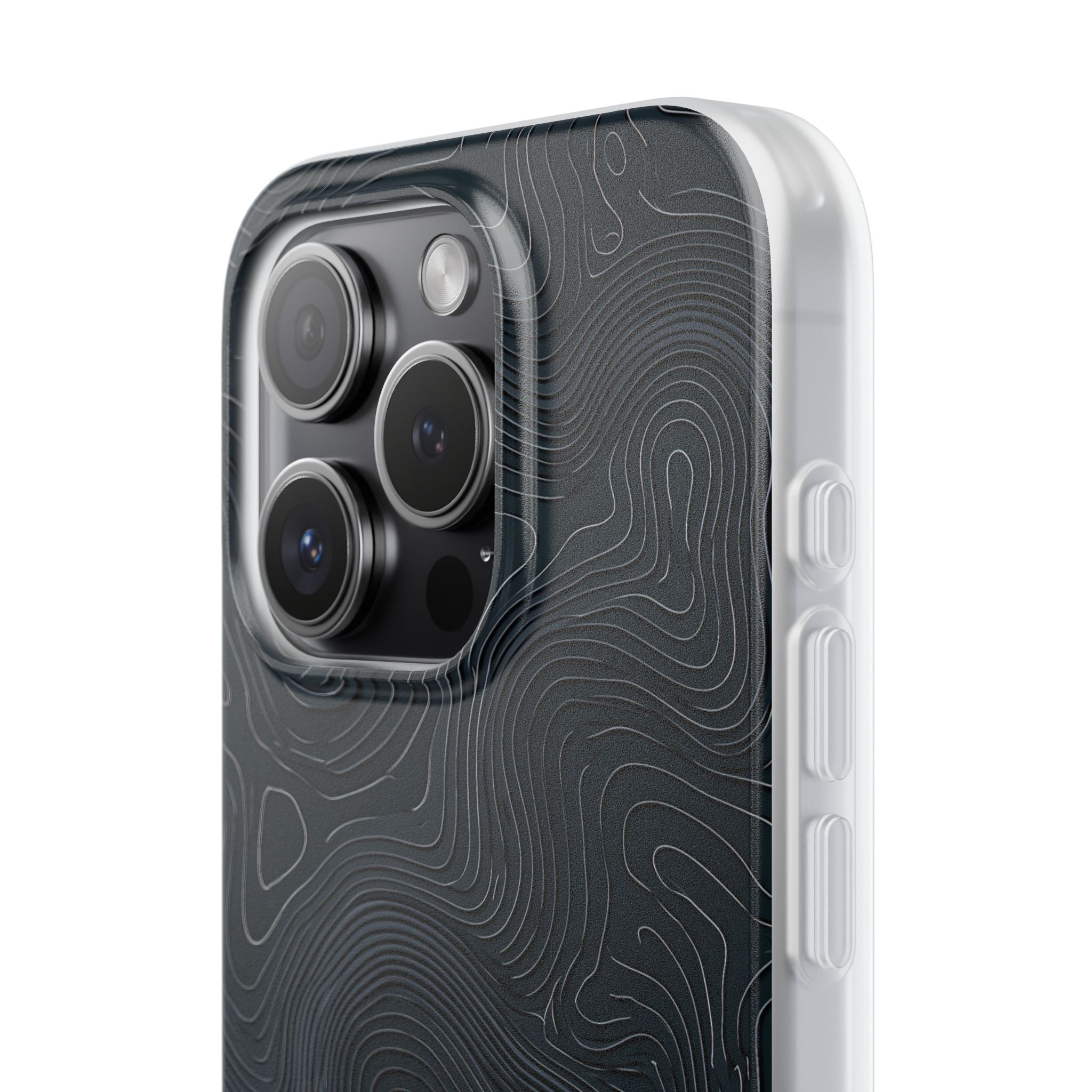 Black Lite Phone Case for iPhone - Obsidian Ridge Topo