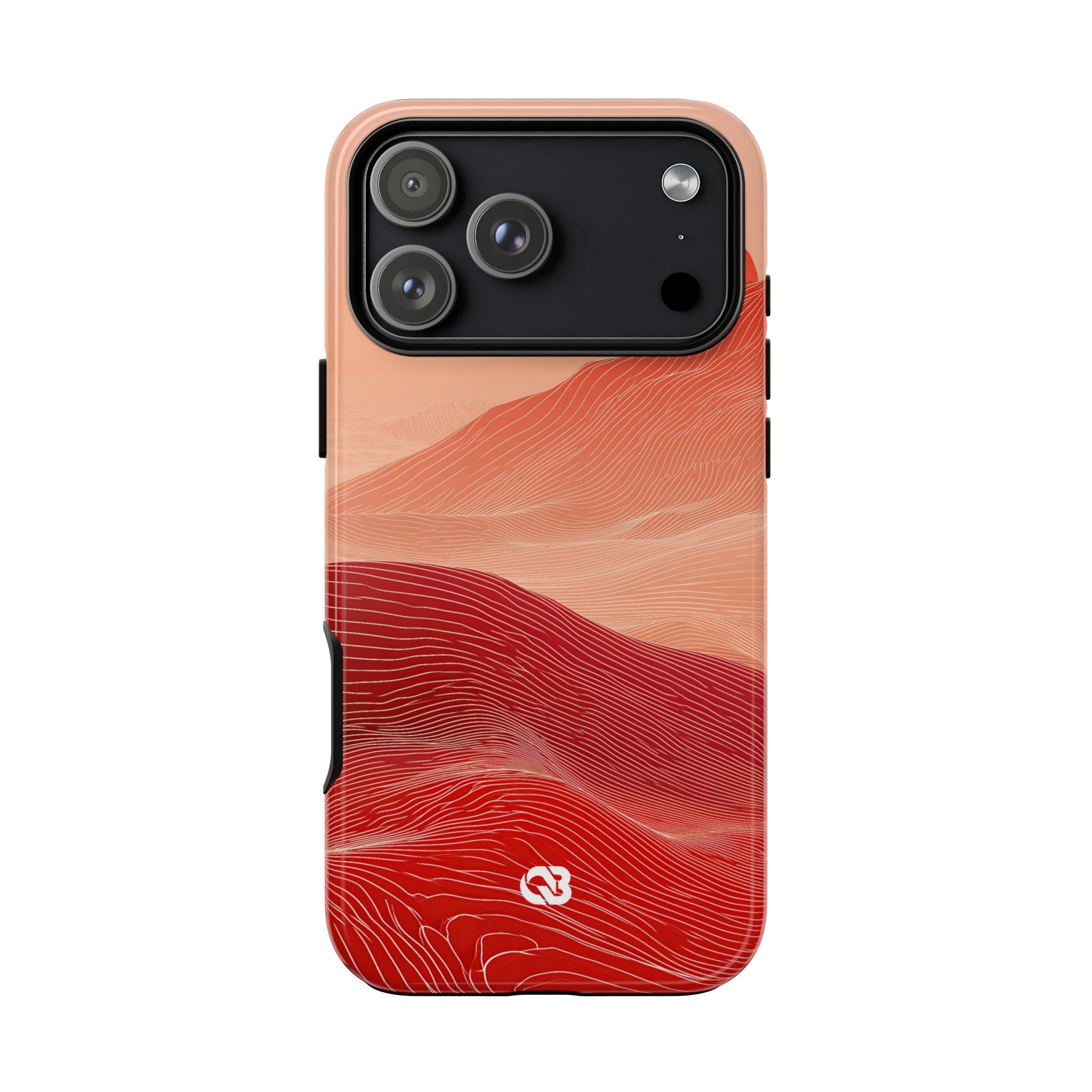 Red Tough Phone Case for iPhone - Crimson Ridge Lines
