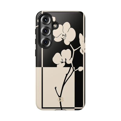 Beige Tough Phone Case for Samsung - Nocturnal Orchid Frame