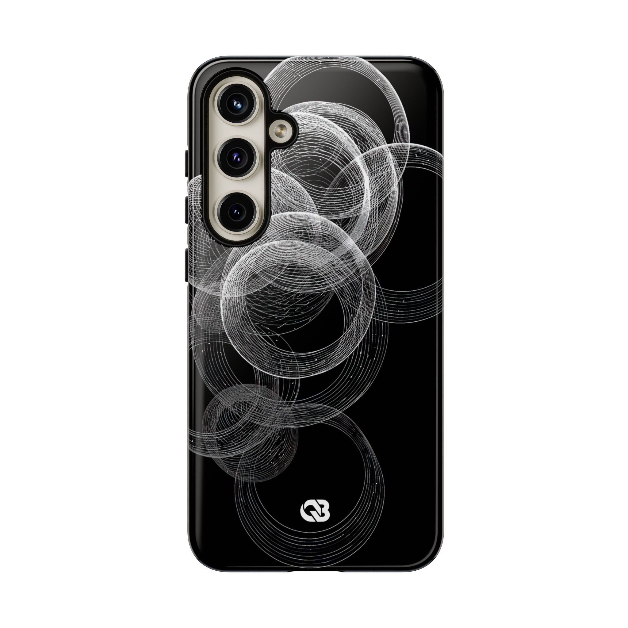 Black Tough Phone Case for Samsung - Kinetic Wireframe Orbit