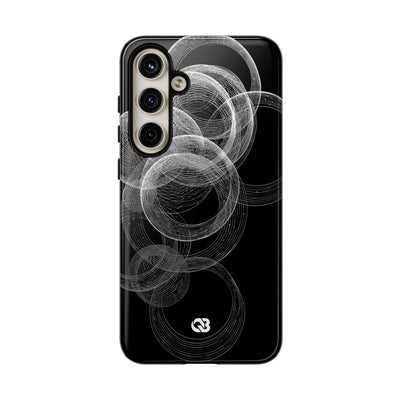 Black Tough Phone Case for Samsung - Kinetic Wireframe Orbit