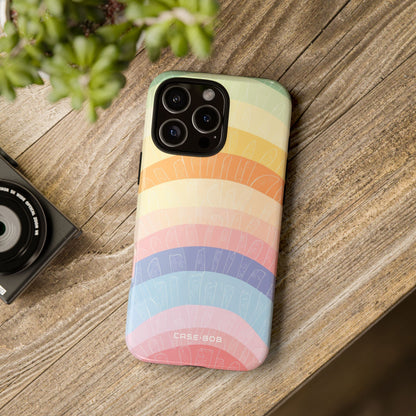 Pastell Regenbogen Bänder iPhone 16 Pro Max Case - Tough