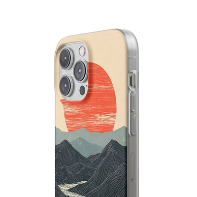 Beige Lite Phone Case for iPhone - Crimson Ridge Flow
