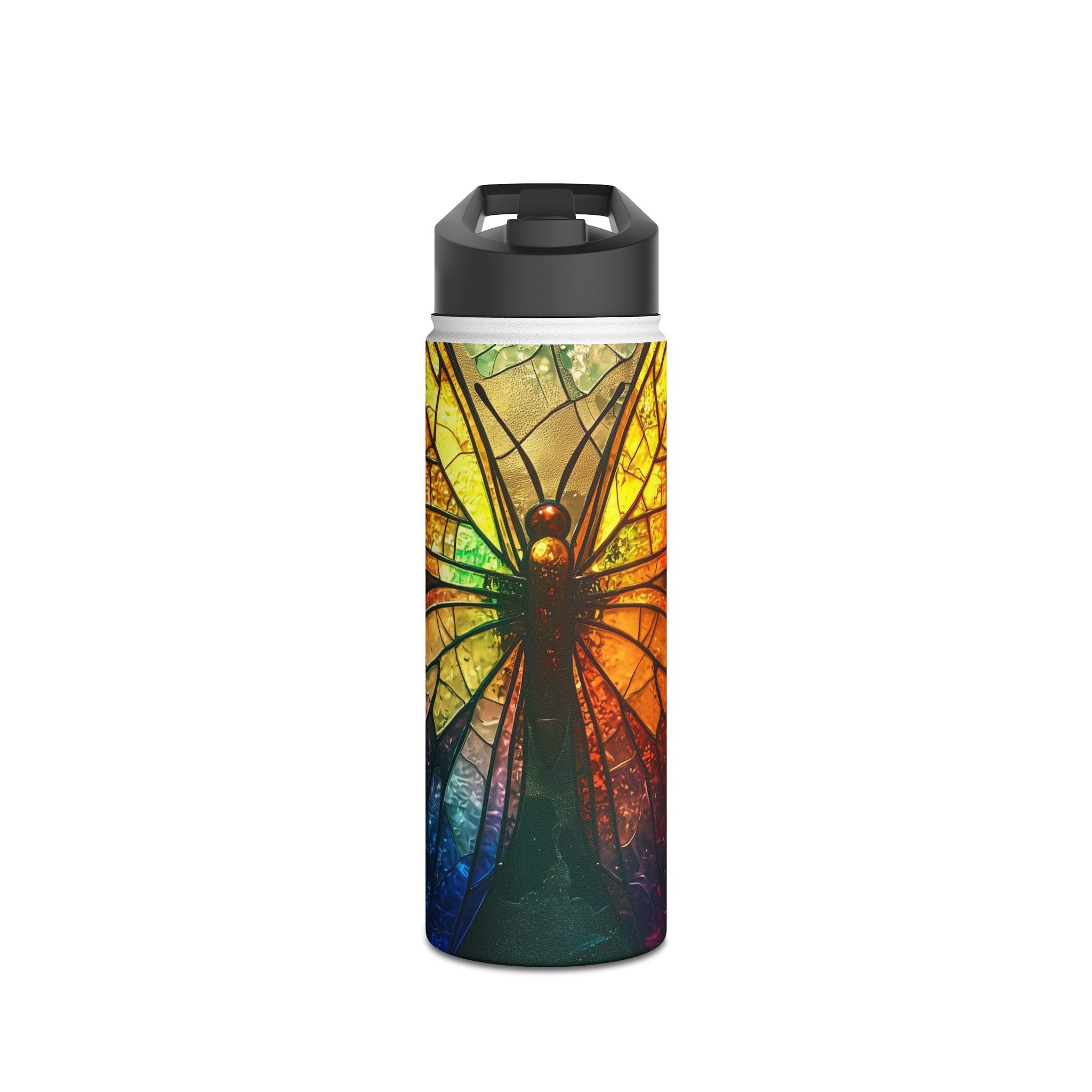 Stained Glass Butterfly - Stainless Steel Water Bottle