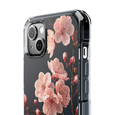 Midnight Sakura Bloom · Clear Impact Magnetic Phone Case for iPhone · Pink