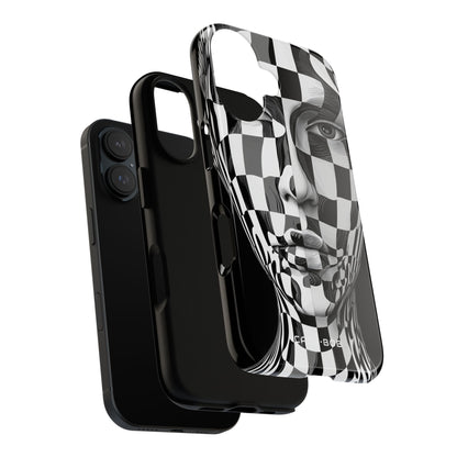 Checkered Face iPhone 16 Case - Tough
