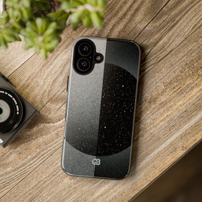 Black Tough Phone Case for iPhone - Lunar Static Orbit