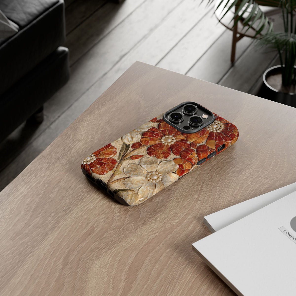 Carnelian Pearl Bloom · Tough Phone Case for iPhone · Orange
