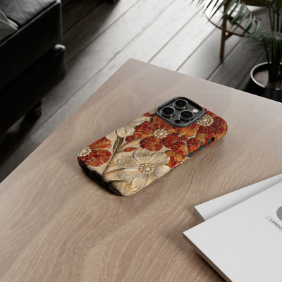 Carnelian Pearl Bloom · Tough Phone Case for iPhone · Orange
