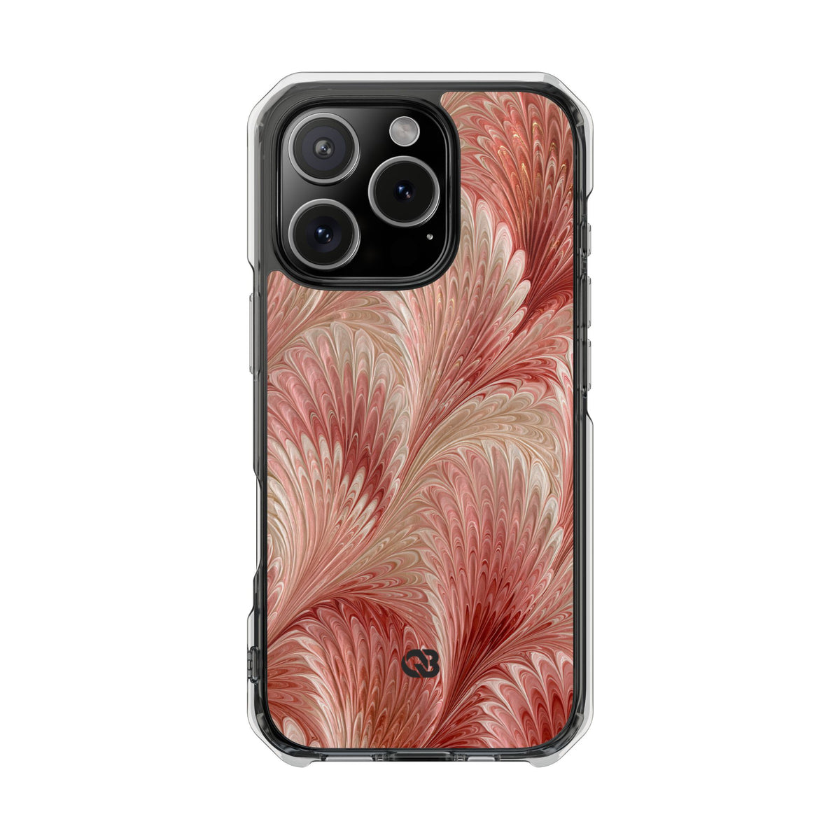 Blush Petal Plume · Clear Impact Magnetic Phone Case for iPhone · Pink