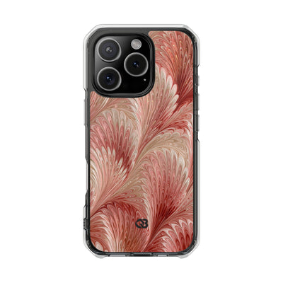 Blush Petal Plume · Clear Impact Magnetic Phone Case for iPhone · Pink